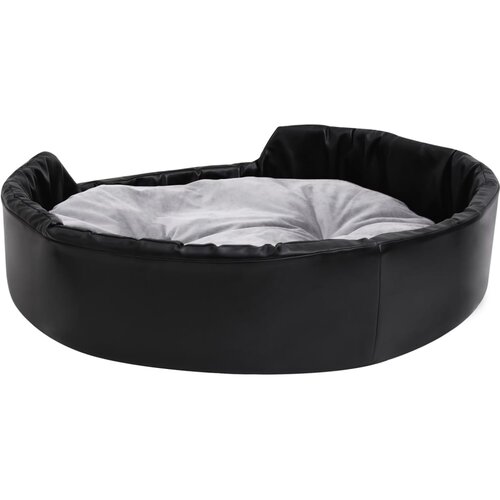  Krevet za pse crno-sivi 90 x 79 x 20 cm od pli&amp;scaron;a i umjetne kože Slike