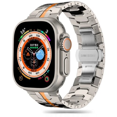 TECH-PROTECT STAINLESS LINE narukvica za APPLE WATCH 4/5/6/7/8/9(42 / 44 / 45 / 49 MM) TITANIUM/ORANGE Cijene