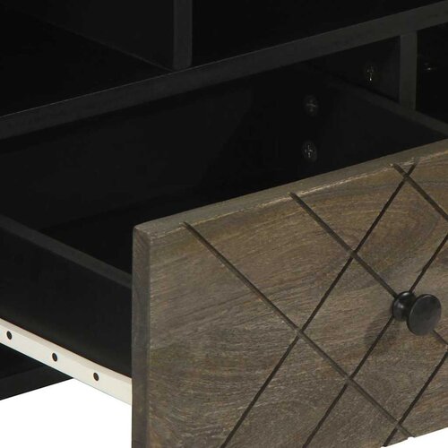  TV ormarić crni 100 x 33 x 46 cm od masivnog drva manga Crna Slike