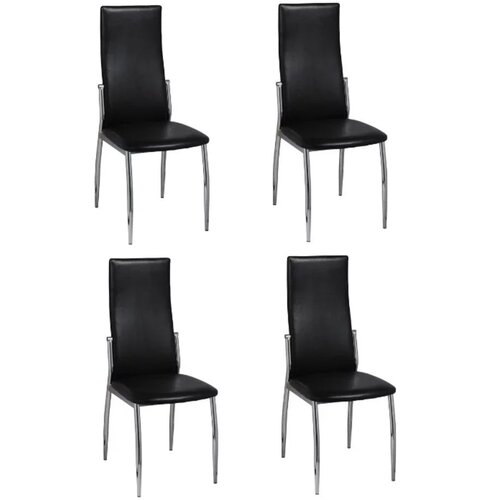 VidaXL Blagovaonske stolice od umjetne kože 4 kom crne Slike