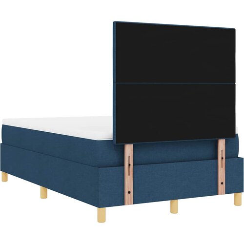  LED Box Spring Krevet s uzglavljem Plava 120 x 200 cm tkanina Slike