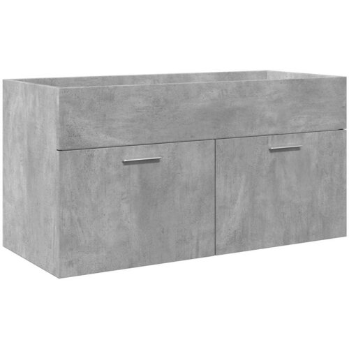  3-dijelni set kupaonskog namje&amp;scaron;taja siva boja betona drveni 90 x 38.5 x 46 cm Slike