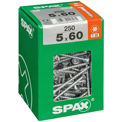 SPAX Univerzalni vijaki Spax T-star plus (Ø x D: 5 mm x 60 mm, pocinkani, 250 kosov)