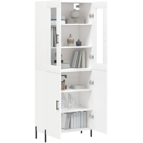  Visoka komoda bijela 69,5x34x180 cm konstruirano drvo Slike
