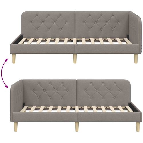  Kutni okvir kreveta Sivo-smeđa 100 x 200 cm tkanina Slike