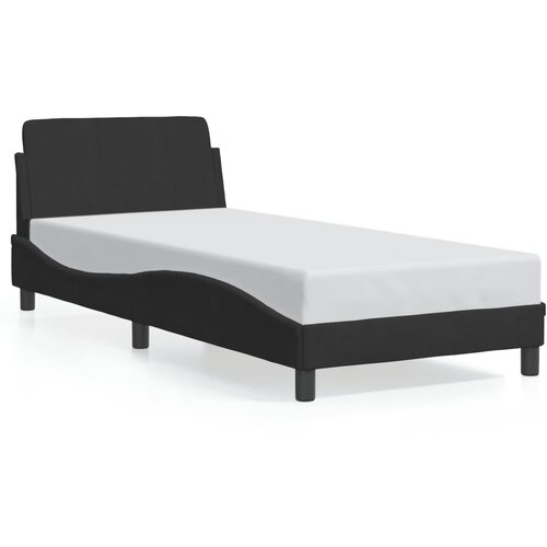 Maison Chic Posteljni okvir - Enojna postelja - Postelja za odrasle z vzglavjem brez vzmetnice črn 90x200 cm žamet, (21696277) Slike