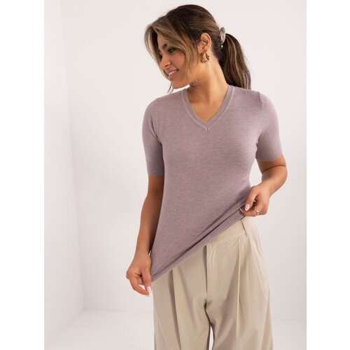 Fashion Hunters dusty purple classic sweater with neckline Slike