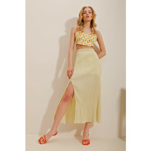 Trend Alaçatı Stili Skirt - Beige - Maxi Cene
