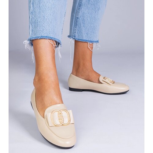 Gemre Beige women's loafers with gold decoration Frada Cijene
