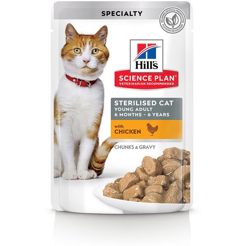 Hill&amp;rsquo;s Science Plan Young Adult Sterilised - Pi&amp;scaron;čanec (24 x 85 g) Slike