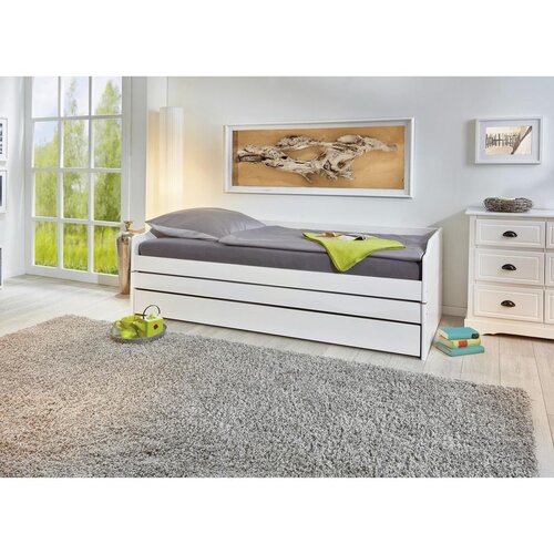MID.YOU Mladinska Raztegljiva Postelja Lotar, Bela, 90-180x200 Slike
