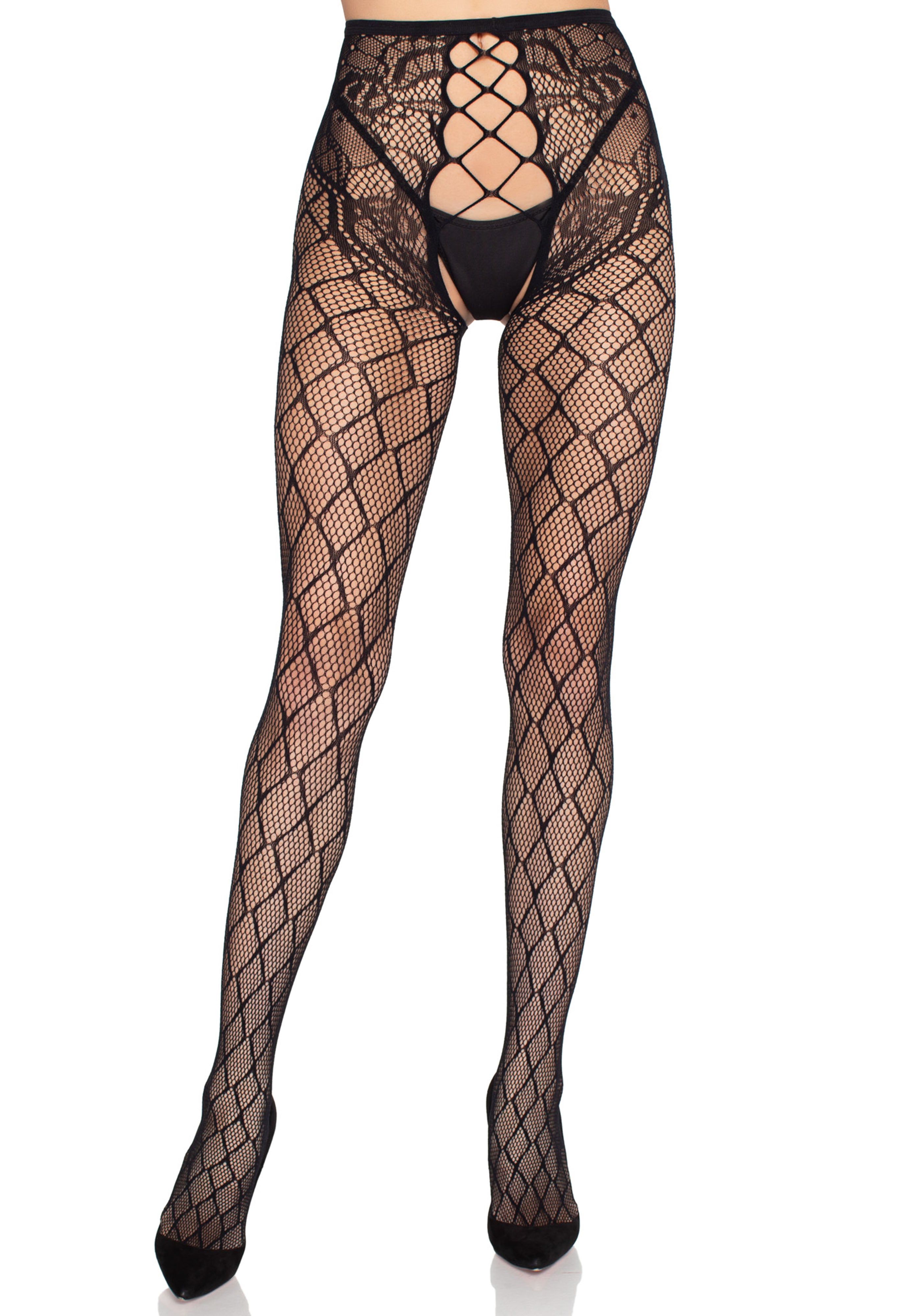 Leg Avenue Net Tights with Crotchless Panty 1966 Black Cijene