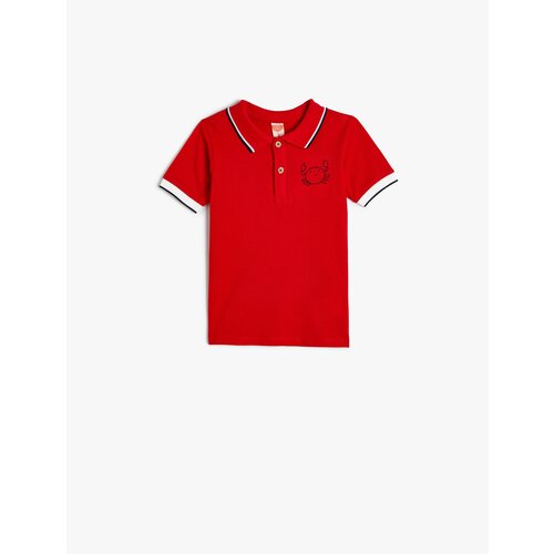 Koton Polo T-Shirt Short Sleeve Buttoned Crab Embroidered Detail Slike