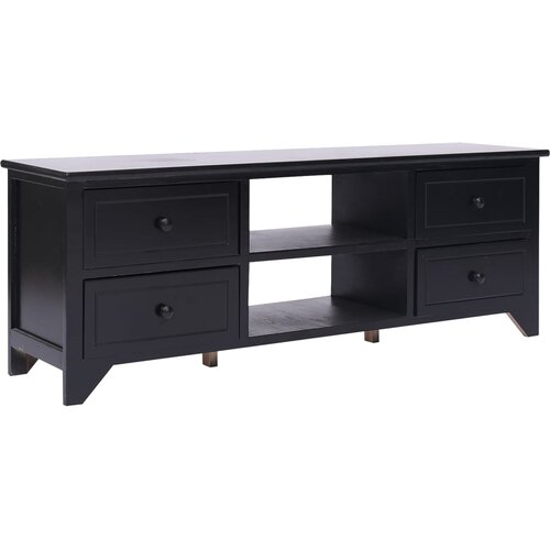 The Living Store TV omarica črna 108x30x40 cm trden les pavlovnije - TV Omarica, (21375713) Slike