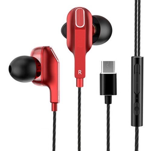 Venisymlis Ušesne žične slušalke Type-C z mikrofonom, Hi-Fi basom, upravljanjem šumov, (22102617) Cene