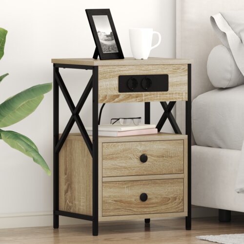vidaXL Nočna omarica s predalom 2 pcs sonoma hrast 40 x 31 x 60 cm Cene