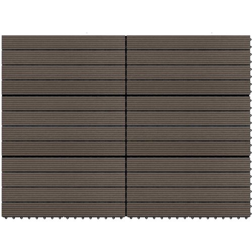  Pločice za decking 6 pcs Tamno smeđa 60 x 30 cm Slike
