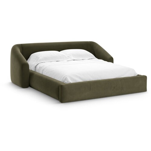 Cosmopolitan Design Zeleni tapecirani bračni krevet s prostorom za odlaganje s podnicom 140x200 cm Campi – Cijene