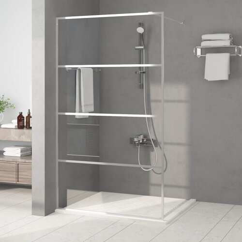 Pregrada za tu&scaron; srebrna 115 x 195 cm s prozirnim staklom ESG Cijene