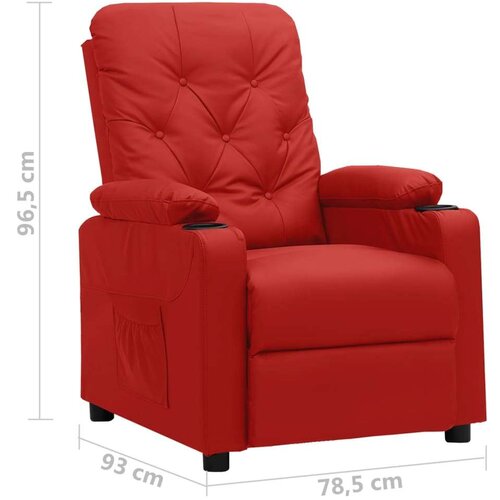  Naslonjač od umjetne kože crvena boja vina - boja crnog vina 1 Slike