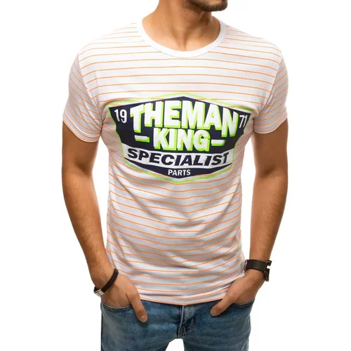 DStreet T-shirt męski z nadrukiem biały