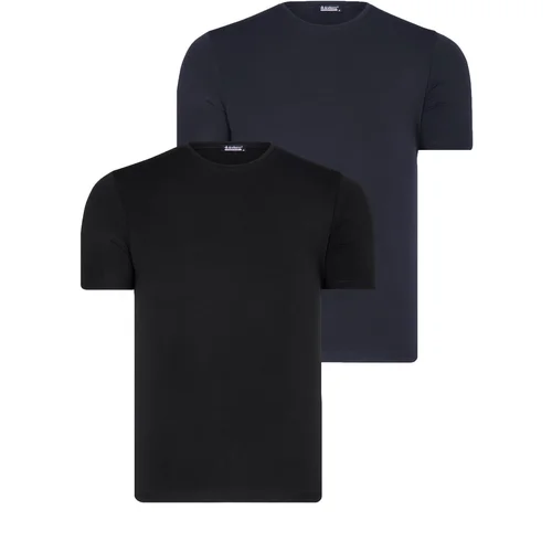 Dewberry DUAL SET T8569 BIKE COLLAR MENS T-SHIRT-BLACK-NAVY BLUE