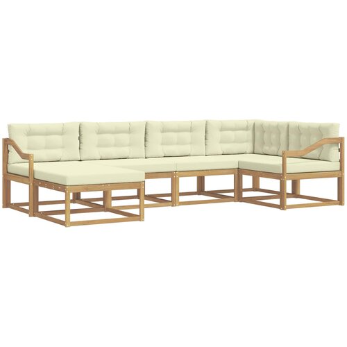 vidaXL Zunanja garnitura za sedenje 5 pcs Bela in krem Poliester, (5000281247) Cene