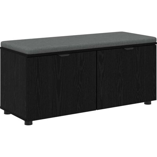  Klupa za hodnik s jastukom Crni hrast 100 x 38 x 46 cm Slike