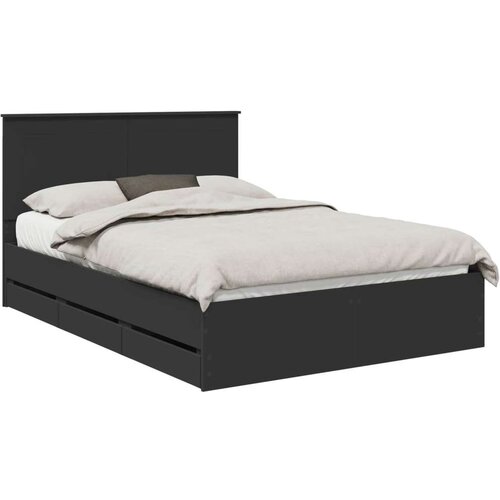  Okvir za krevet Crna 140 x 200 cm Inženjersko Drvo - Crna 140 x 200 cm Slike
