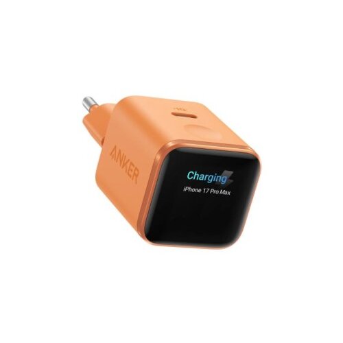 Anker Nano polnilec 45W, Smart Display, oranžen Slike