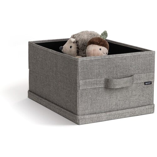 Bigso Siva tekstilna &amp;scaron;katla za shranjevanje s pokrovom 31x41x22 cm Soft Storage Medium &amp;ndash; Slike