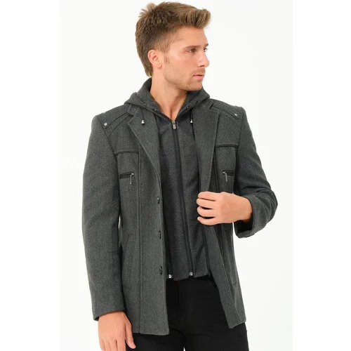 Dewberry K7532 MEN'S COAT-STRAIGHT ANTHRACITE