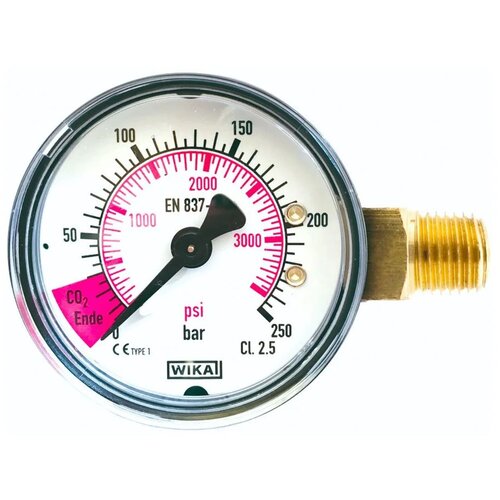 Ich-zapfe Manometer za CO2 vsebino z rdečim območjem in 1/4 navojem, (5000217016) Slike