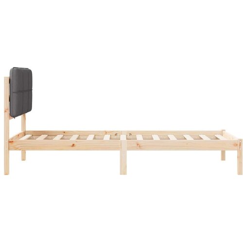  Krevetni okvir s tapiciranim uzglavljem Tamno siva 75 x 190 cm Slike