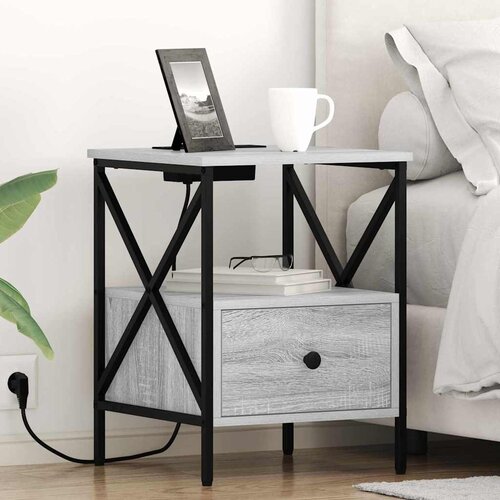  Noćni ormar s ladicama 2 pcs Siva Sonoma 41,5 x 40,5 x 55 cm Cene