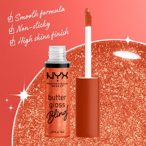 NYX Professional Makeup Butter Gloss Bling sijaj za ustnice ble&amp;scaron;čeč odtenek 06 Shimmer Down 8 ml Slike