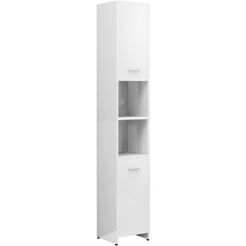 Maison Chic Kopalniška omarica - Kopalniški kabinet visok sijaj bela 30x30x183,5 cm iverna pl., (21794962) Cene