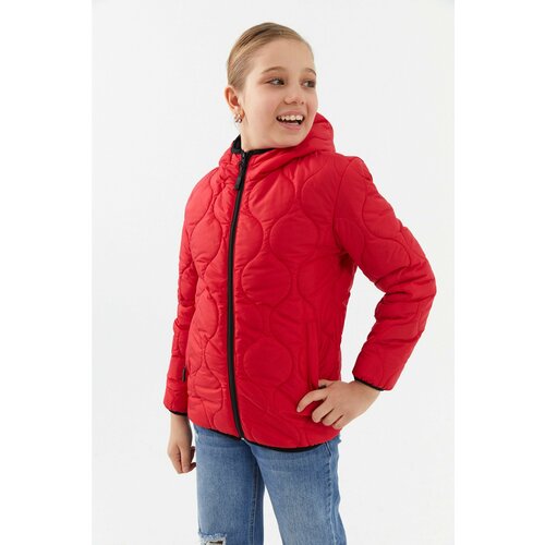 River Club Girl Onion Pattern Waterproof And Windproof Lined Red Hooded Coat. Slike