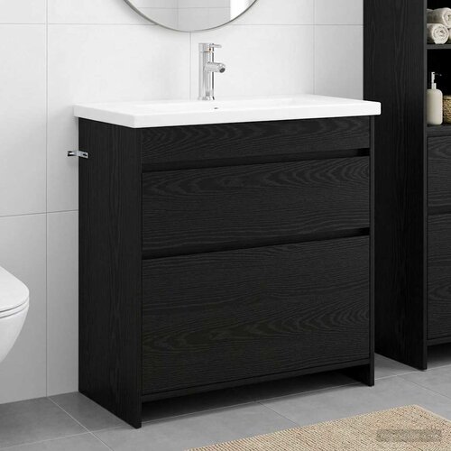 Set namje&amp;scaron;taja za kupaonicu Crni hrast 81 x 40 x 84,5 cm Slike