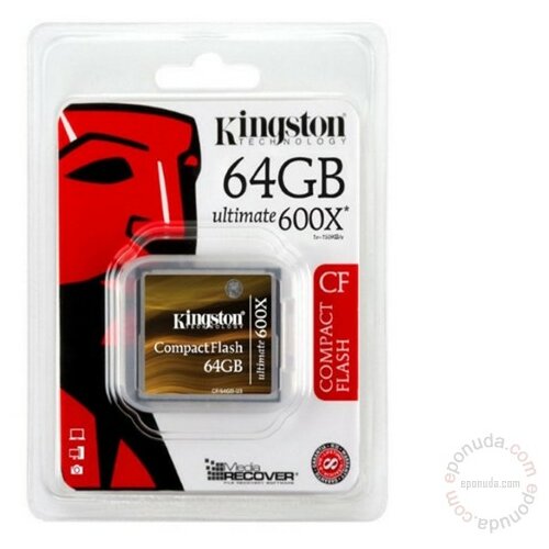 Kingston CompactFlash 64GB Ultimate 600x CF/64GB-U3 memorijska kartica Slike