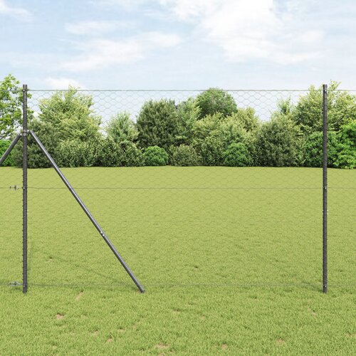 vidaXL Heksagonalna ograda Siva 1.6x25 m Čelik Cijene