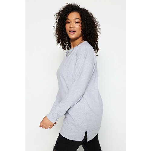 Trendyol Curve Plus Size Sweatshirt - Grau - Regular fit Slike