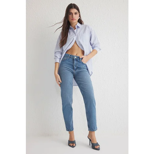 Trendyol Blue Regular Waist Mom Jeans