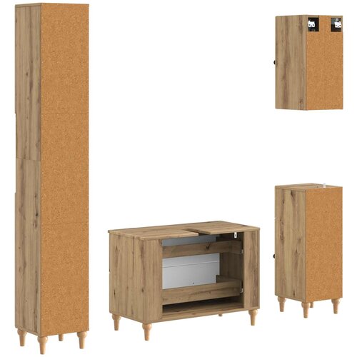  Set kupaonskih ormara od 4 dijela ALKMAAR Hrast artisan Slike