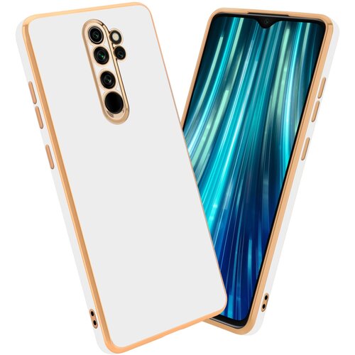 Cadorabo Ohi&scaron;je, združljiv s Xiaomi v sijajnem belem - zlatu - za&scaron;čitni pokrov iz fleksibilnega silikona TPU in z za&scaron;čito pred kamero, (20593799) Cene