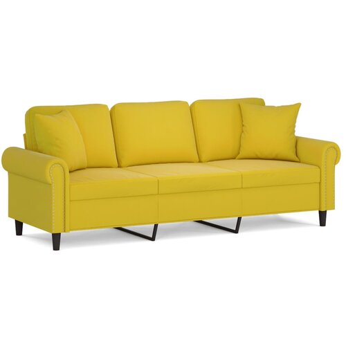 Maison Chic kavč - Sofa - Kanape trosed z okrasnimi blazinami rumen 180 cm žamet, (21727539) Cene
