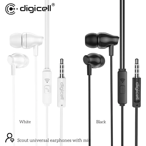  Digicell Scout universal earphones with mic white