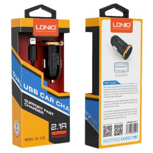 Ldnio Auto punjac C22Q 27W PD Type C + Type iPhone kabal Slike