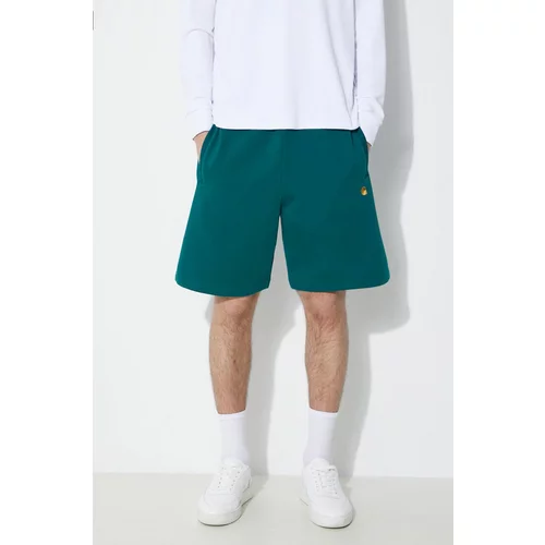 Carhartt WIP Kratke hlače Chase Sweat Short za muškarce, boja: zelena, I033669.1YWXX