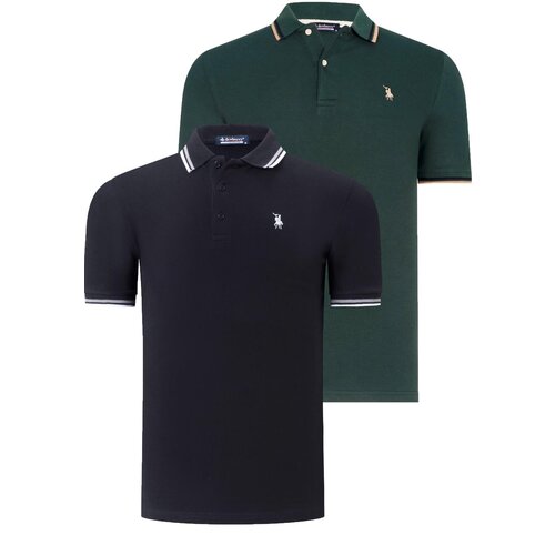 Dewberry DUAL SET T8594 MENS T-SHIRT-BLACK-HATE Cene